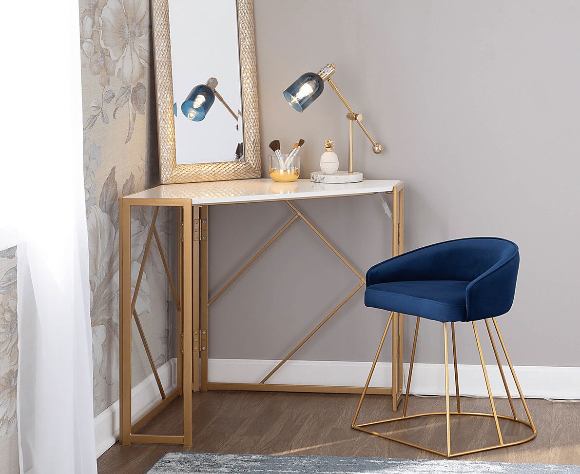 Alcanza Blue Vanity Stool