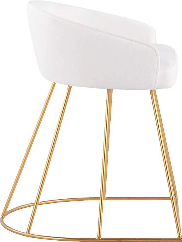 Alcanza White Vanity Stool - Thumbnail - Image 2