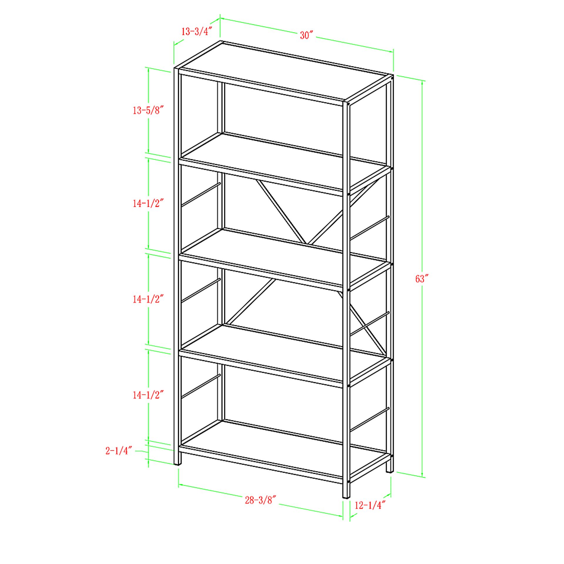 Alcott Oak Bookcase - Image 6