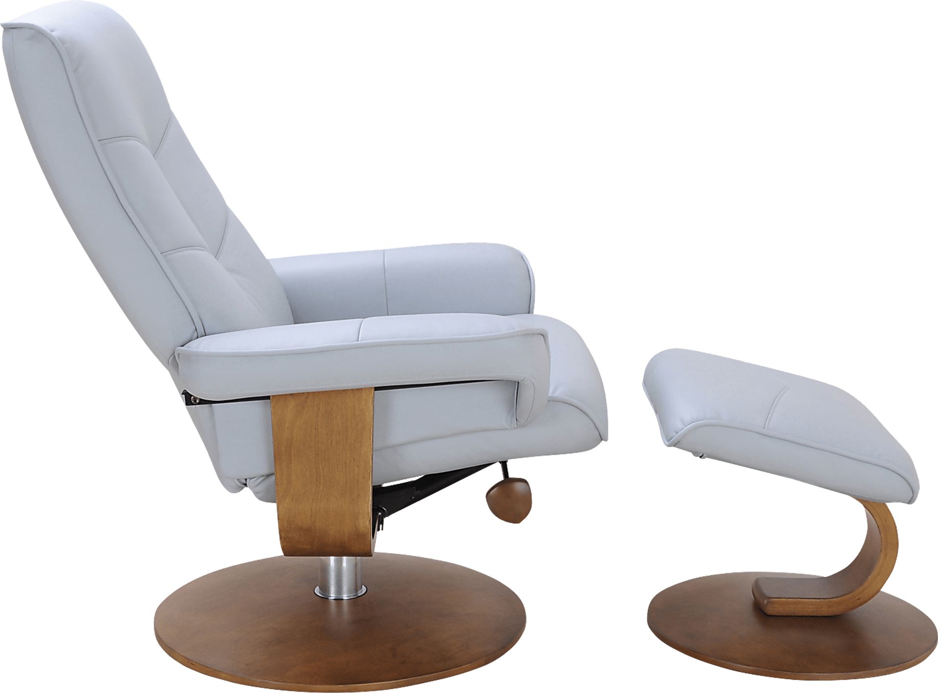 Aldays Light Blue Recliner & Ottoman - Image 3