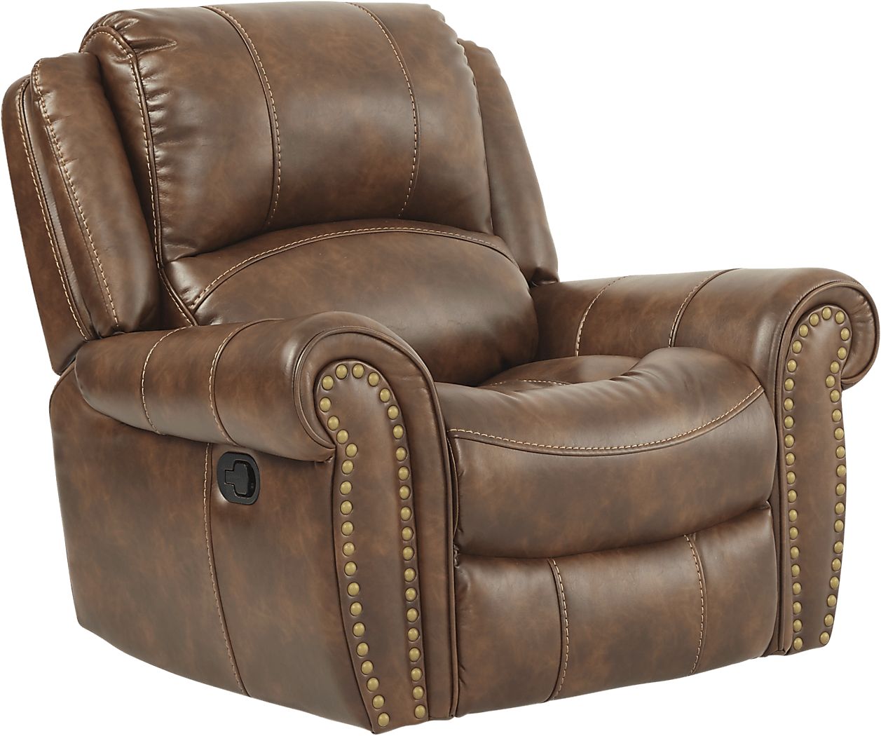 Alden Point Brown Polyester Fabric Glider Recliner Rooms to Go