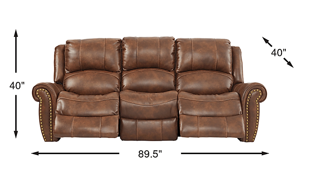 Alden Point Brown Reclining Sofa