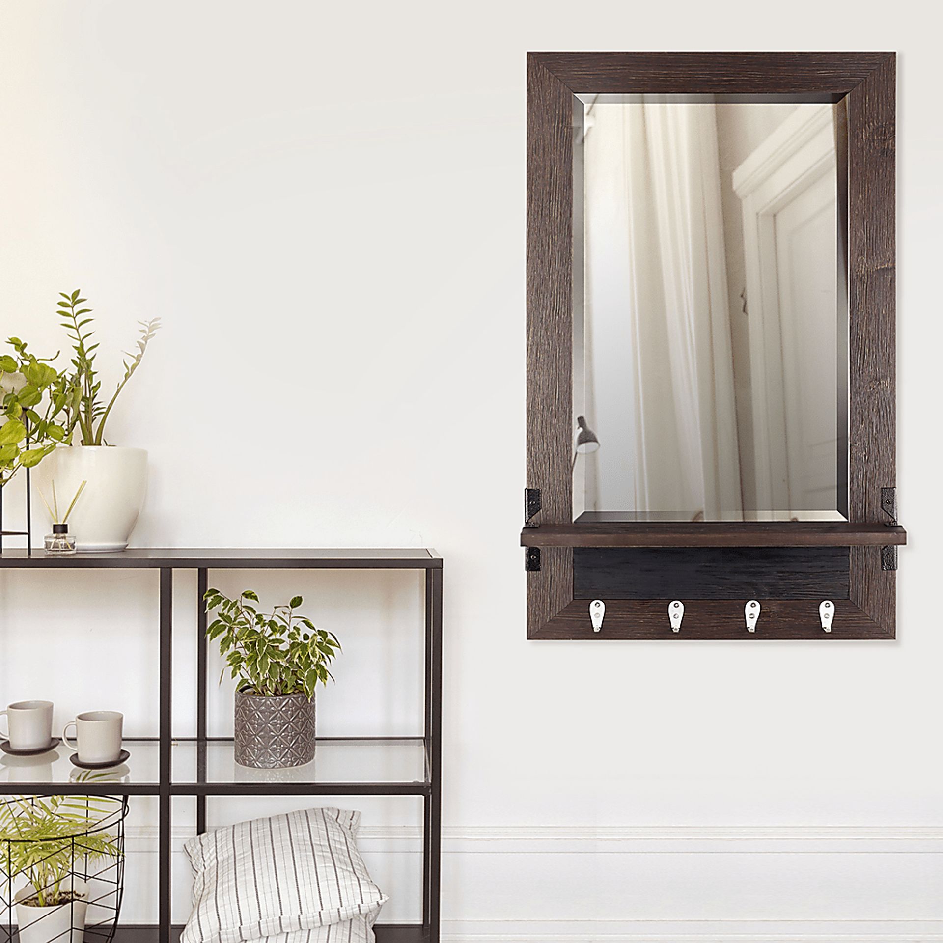 Alderbrae Brown Shelf Mirror - Image 2