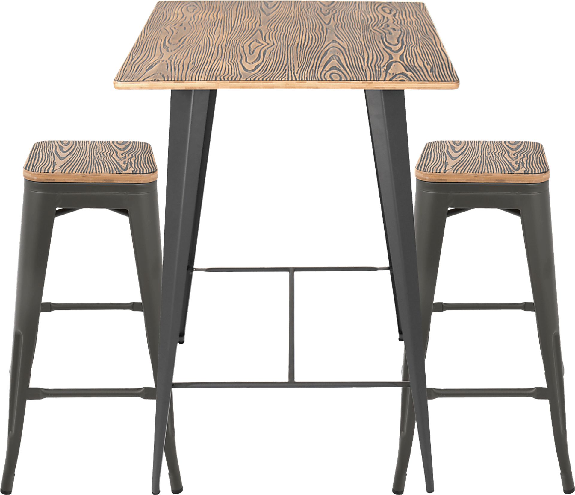 Aldersyde Brown 3 Pc Bar Height Table Set - Image 2