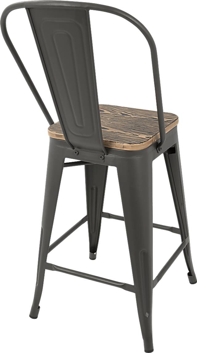 Aldersyde Brown High Back Counter Height Stool (Set of 2) - Thumbnail - Image 2