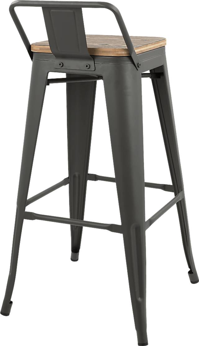 Aldersyde Brown Low Back Barstool (Set of 2) - Thumbnail - Image 2