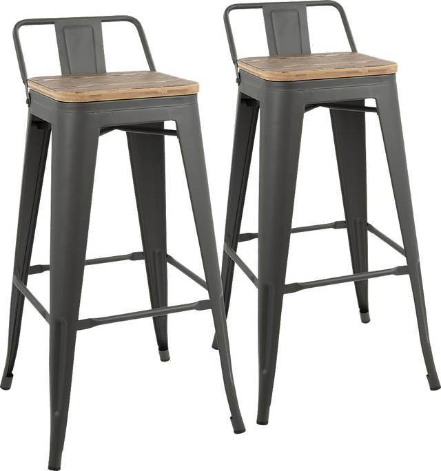 Aldersyde Brown Low Back Barstool (Set of 2) - Thumbnail - Image 1