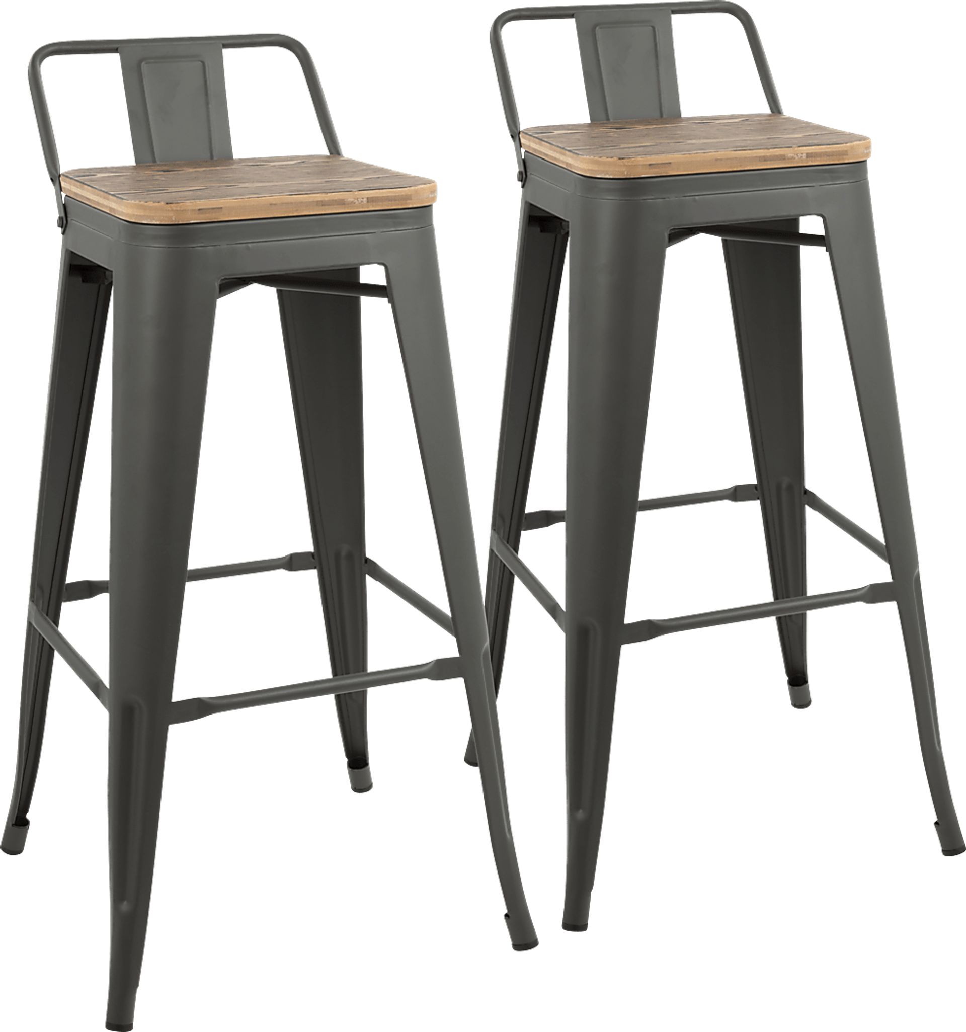 Aldersyde Brown Low Back Barstool (Set of 2) - Image 1