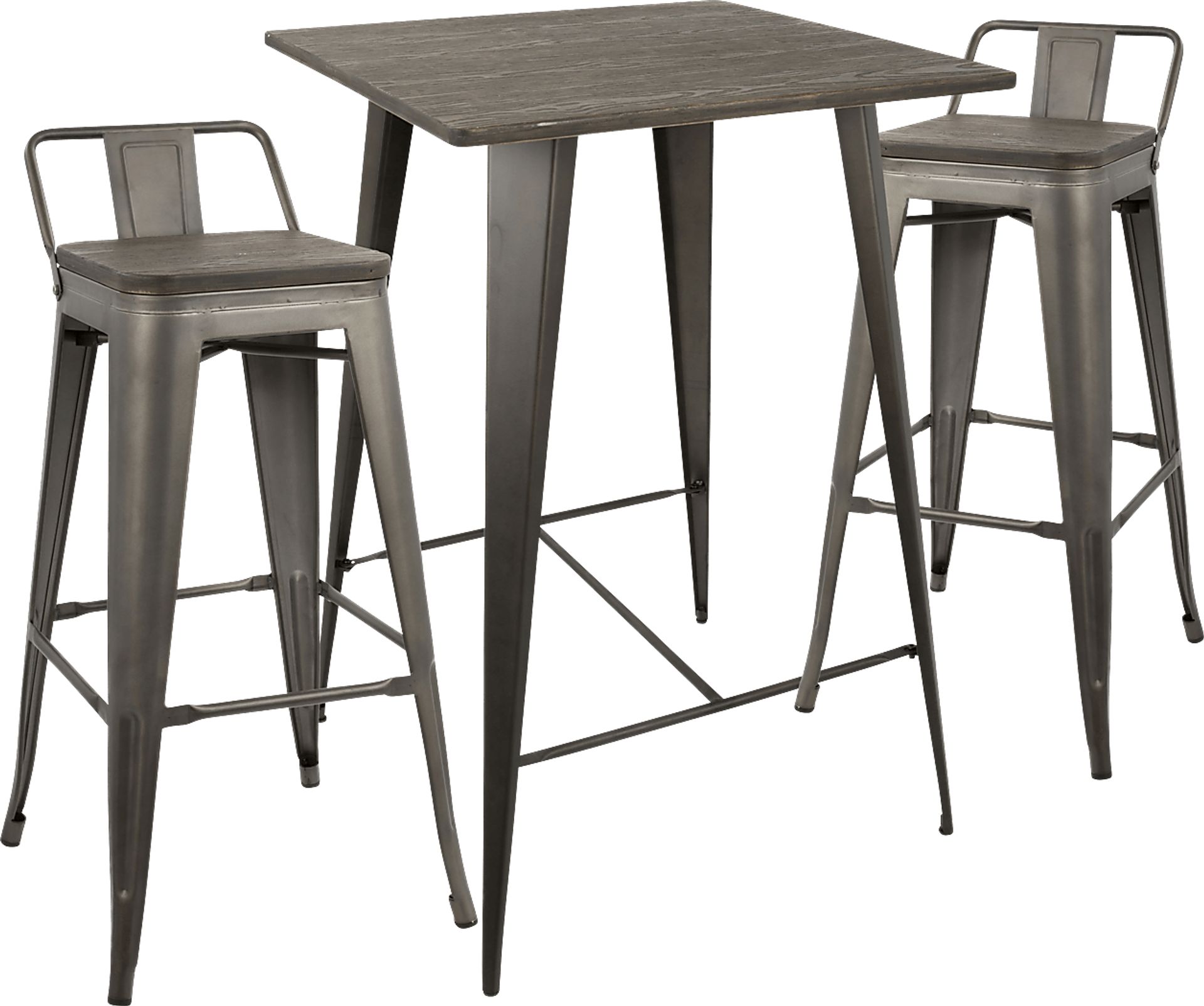 Aldersyde Espresso 3 Pc Low Back Bar Height Table Set - Image 1
