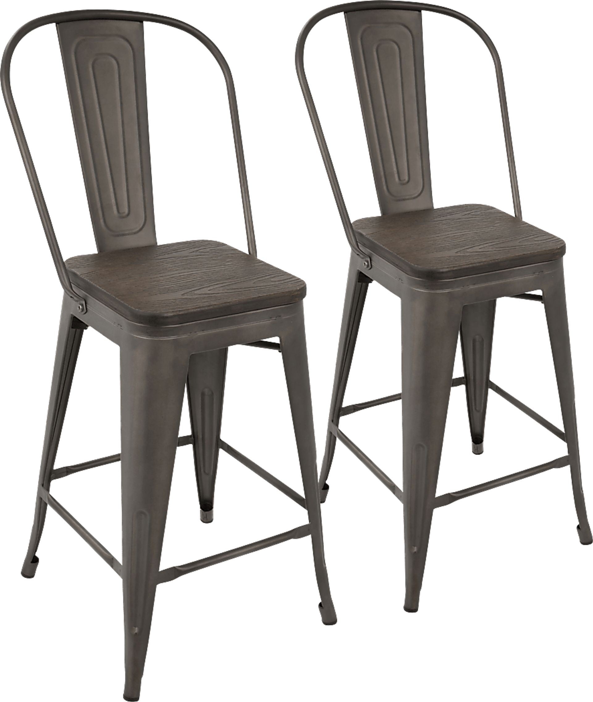 Aldersyde Espresso High Back Counter Height Stool (Set of 2) - Image 1