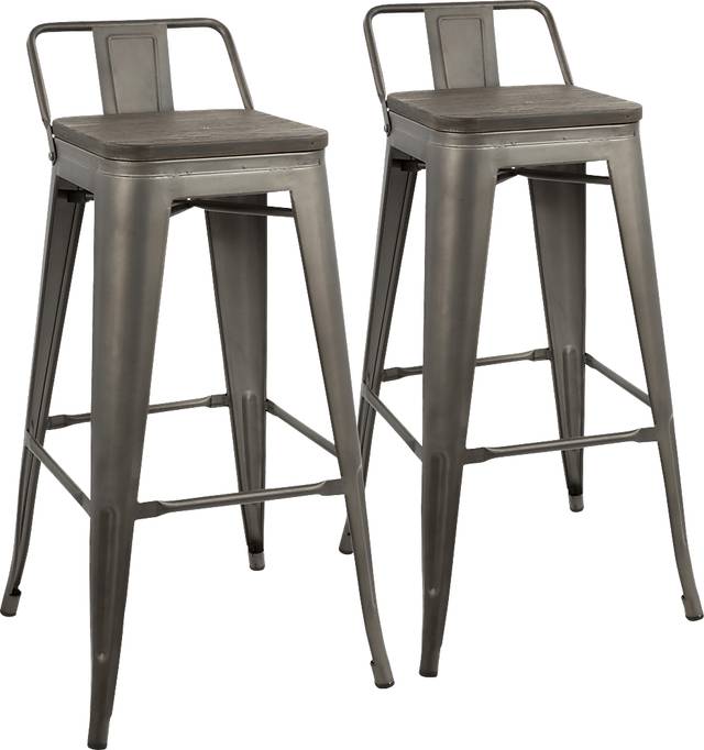 Aldersyde Espresso Low Back Barstool (Set of 2) - Thumbnail - Image 1