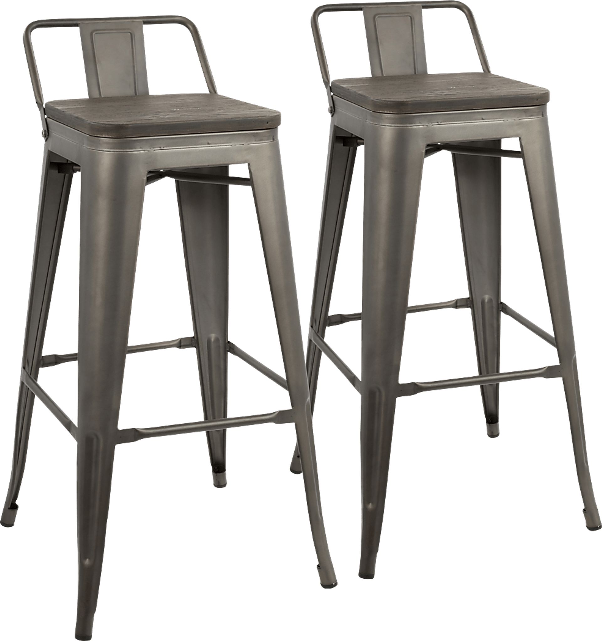 Aldersyde Espresso Low Back Barstool (Set of 2) - Image 1
