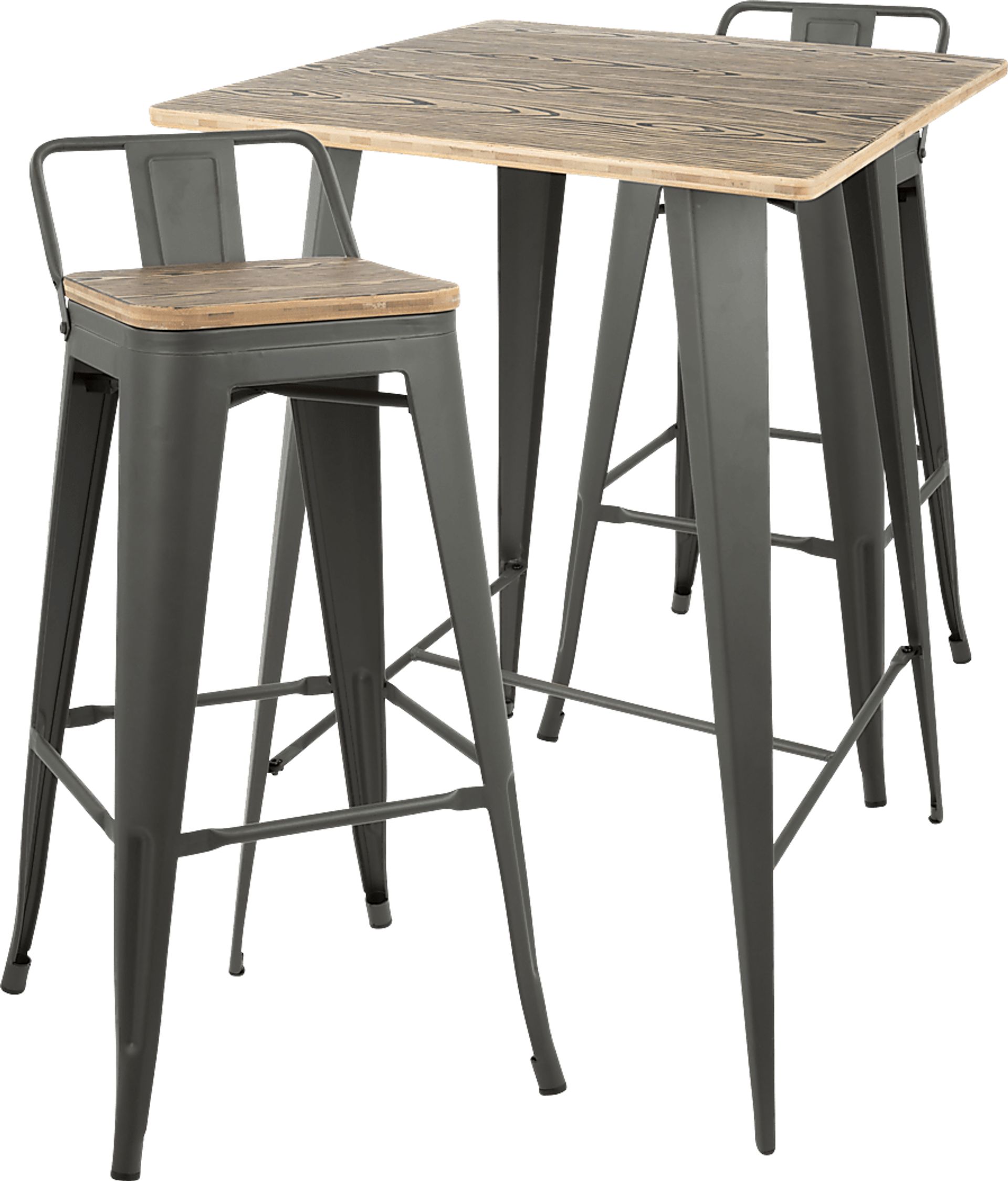Aldersyde Gray 3 Pc Bar Height Table Set - Image 1