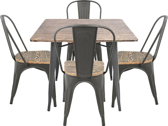 Aldersyde Gray 3 Pc Square Dining Set - Thumbnail - Image 3