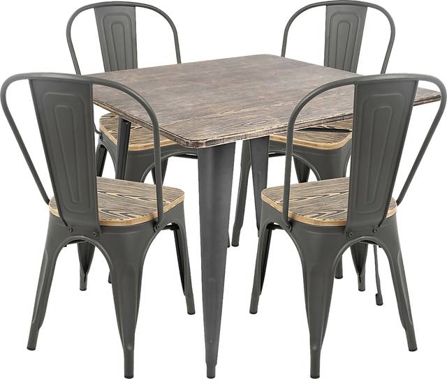Aldersyde Gray 3 Pc Square Dining Set - Thumbnail - Image 1
