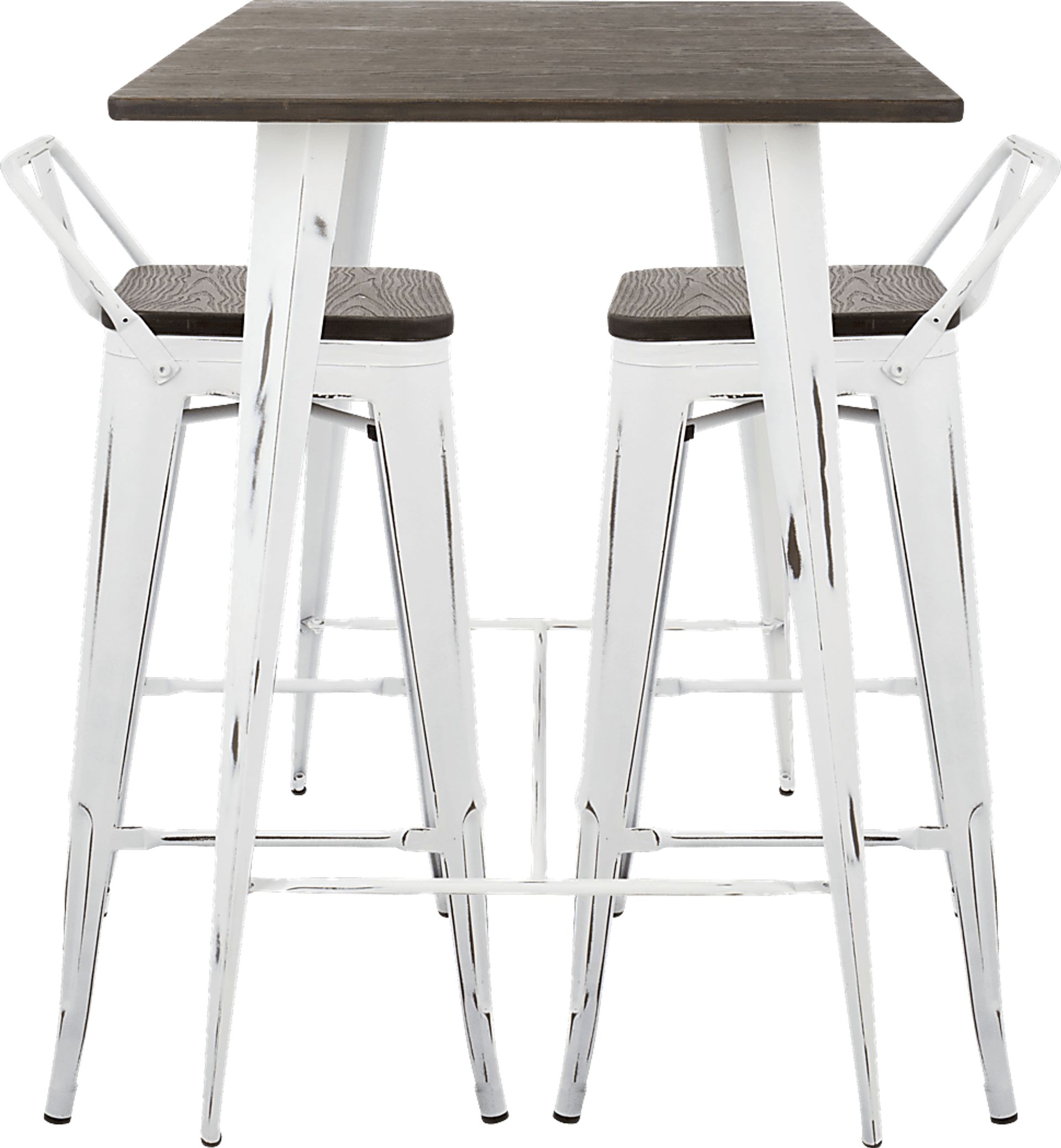 Aldersyde White 3 Pc Bar Height Table Set - Image 3
