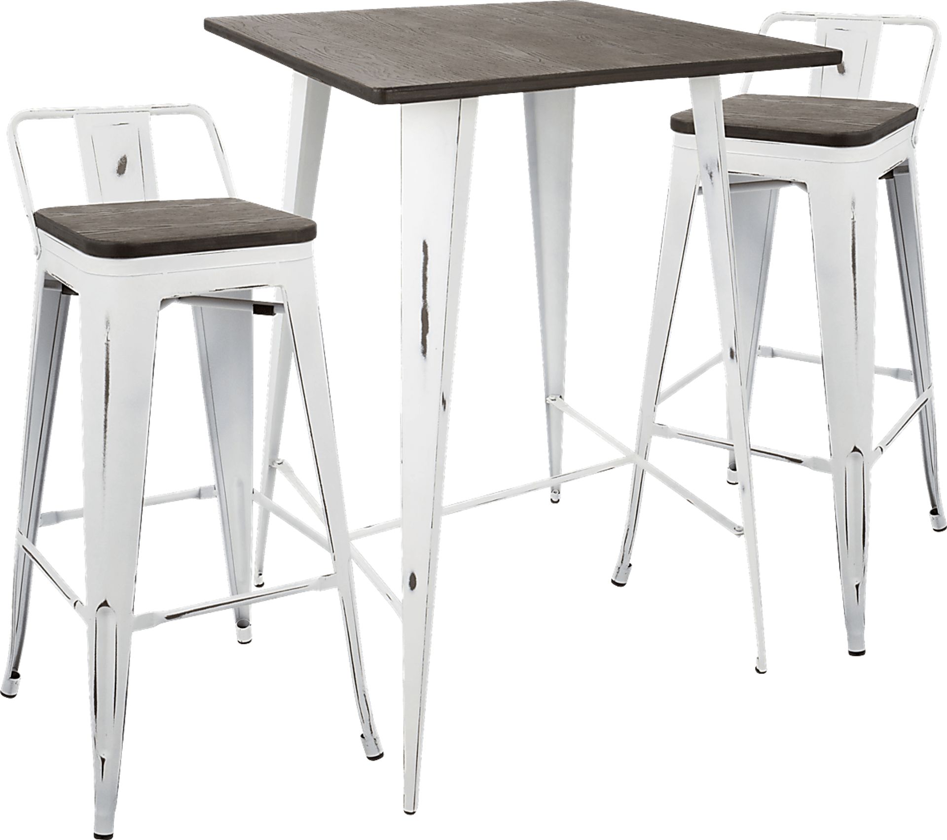Aldersyde White 3 Pc Bar Height Table Set - Image 1