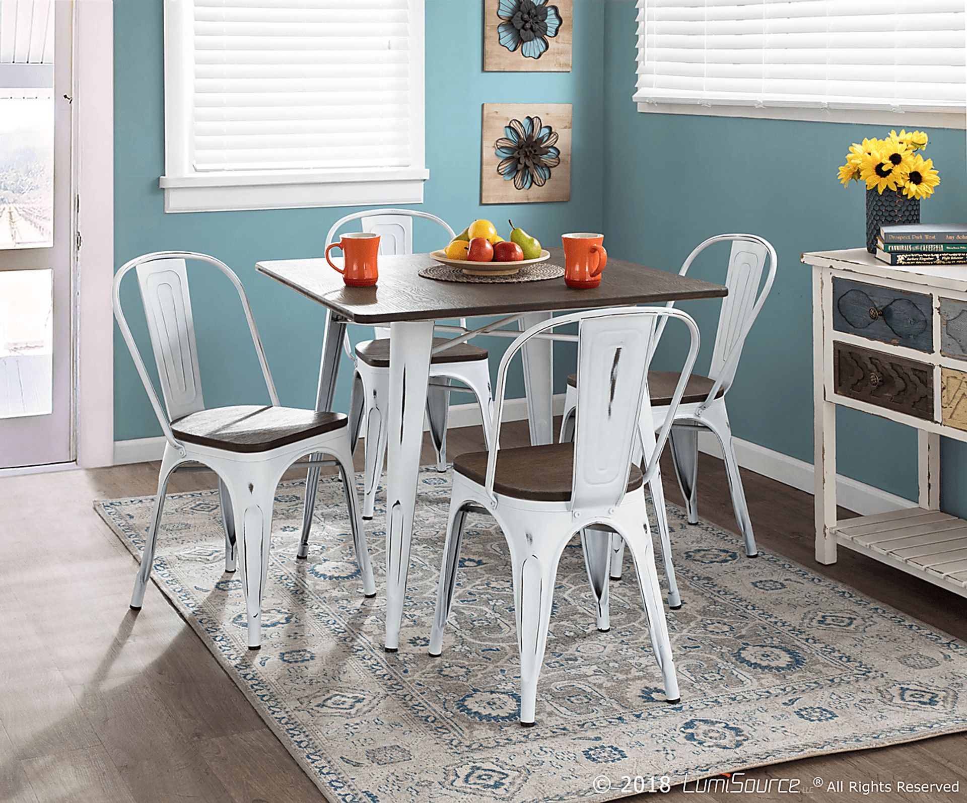 Aldersyde White 3 Pc Square Dining Set - Image 2