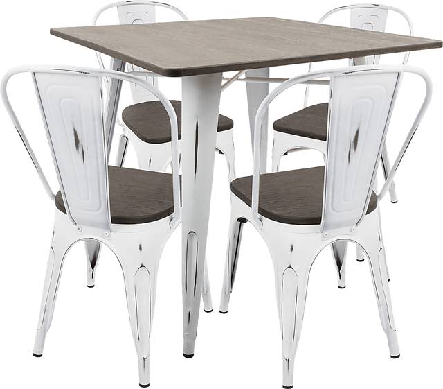Aldersyde White 3 Pc Square Dining Set - Thumbnail - Image 3
