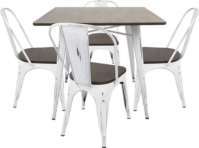 Aldersyde White 3 Pc Square Dining Set - Thumbnail - Image 1