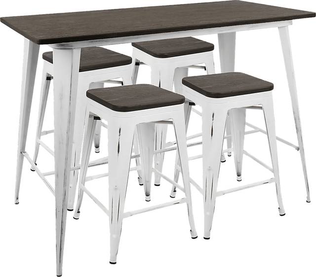 Aldersyde White 5 Pc Counter Height Set - Thumbnail - Image 1