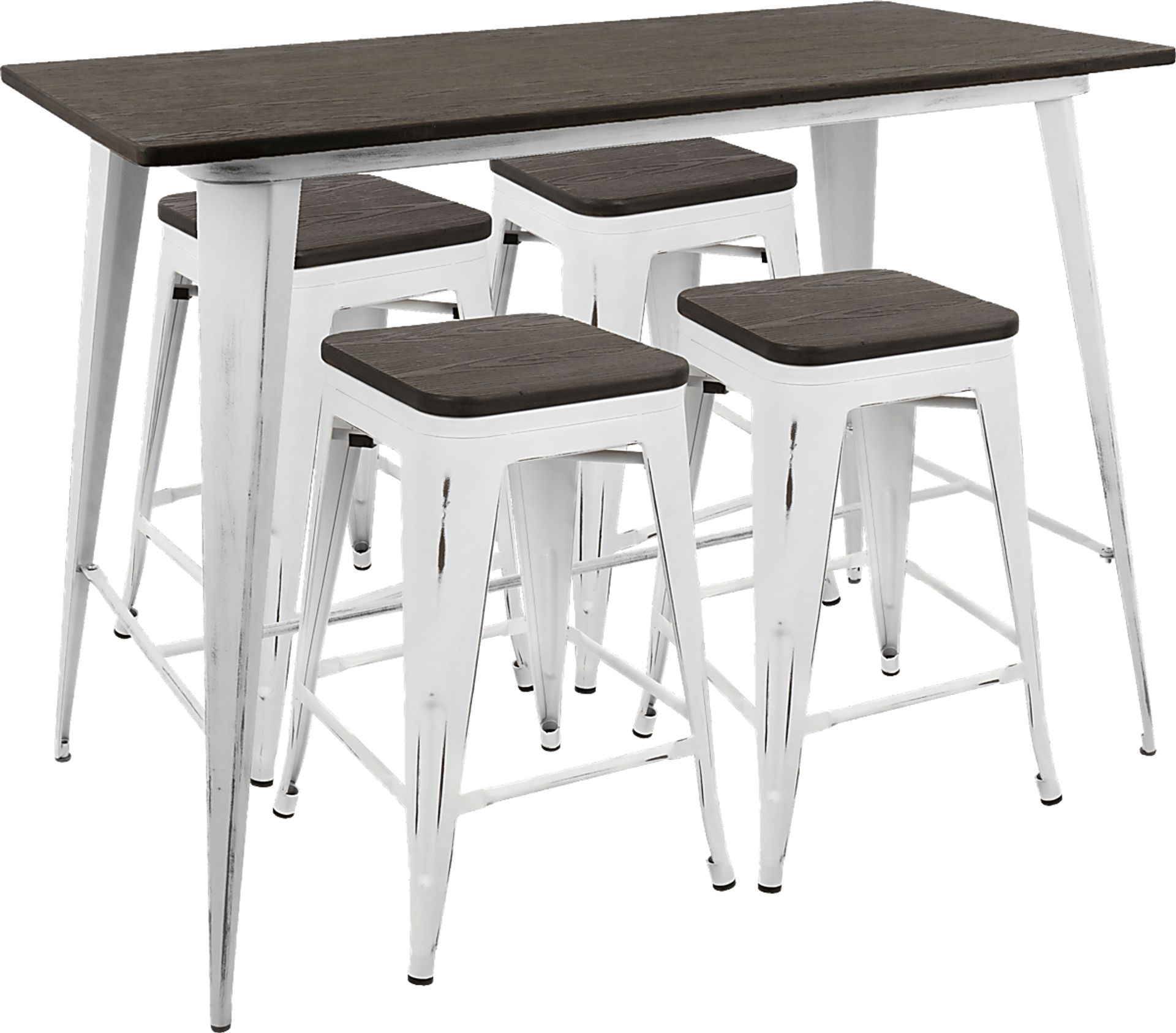 Aldersyde White 5 Pc Counter Height Set - Image 1