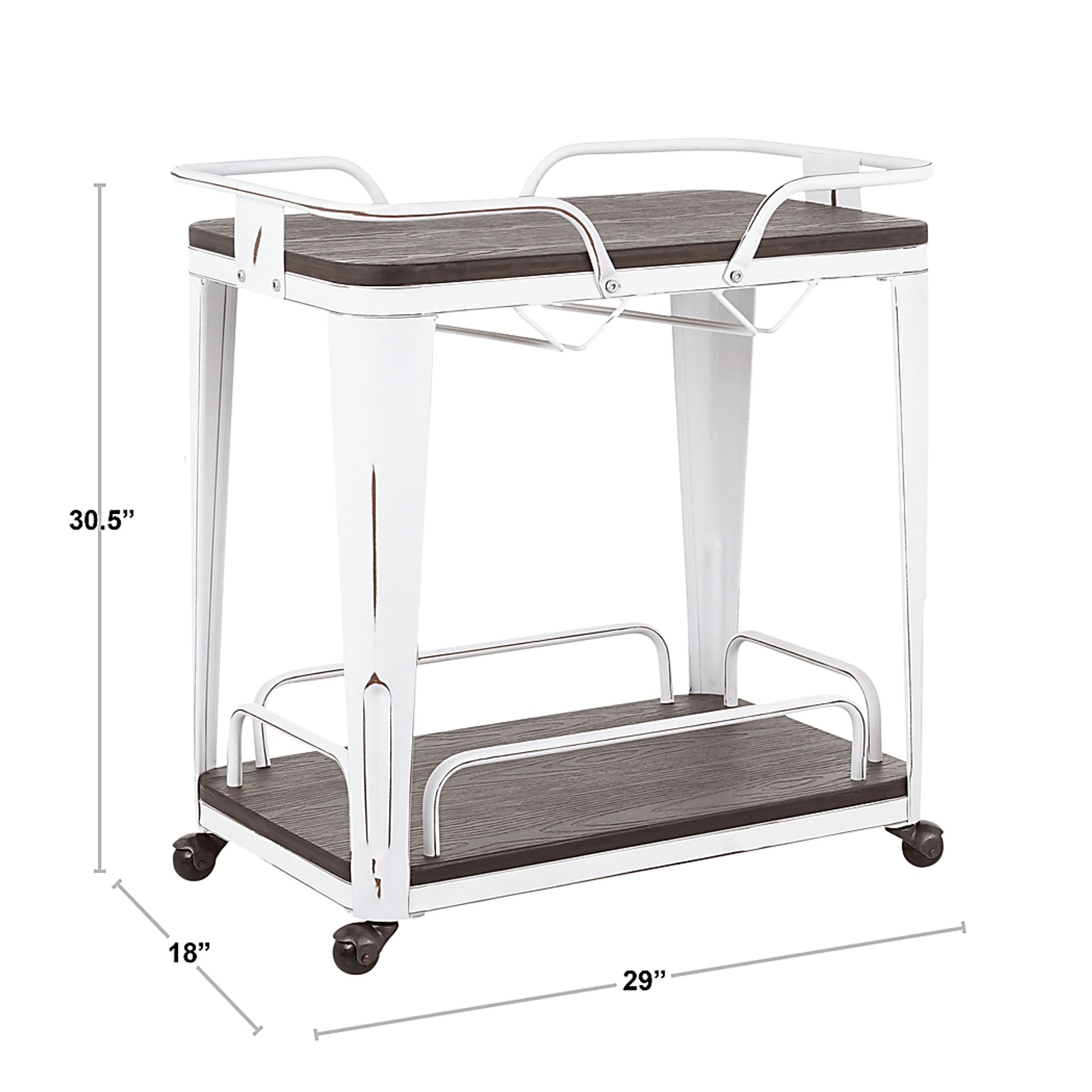 Aldersyde White Bar Cart - Image 2