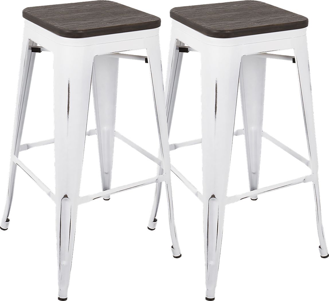Aldersyde White Barstool (Set of 2)