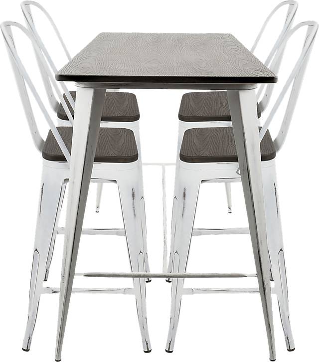 Aldersyde White High Back 5 Pc Counter Height Table Set - Thumbnail - Image 3