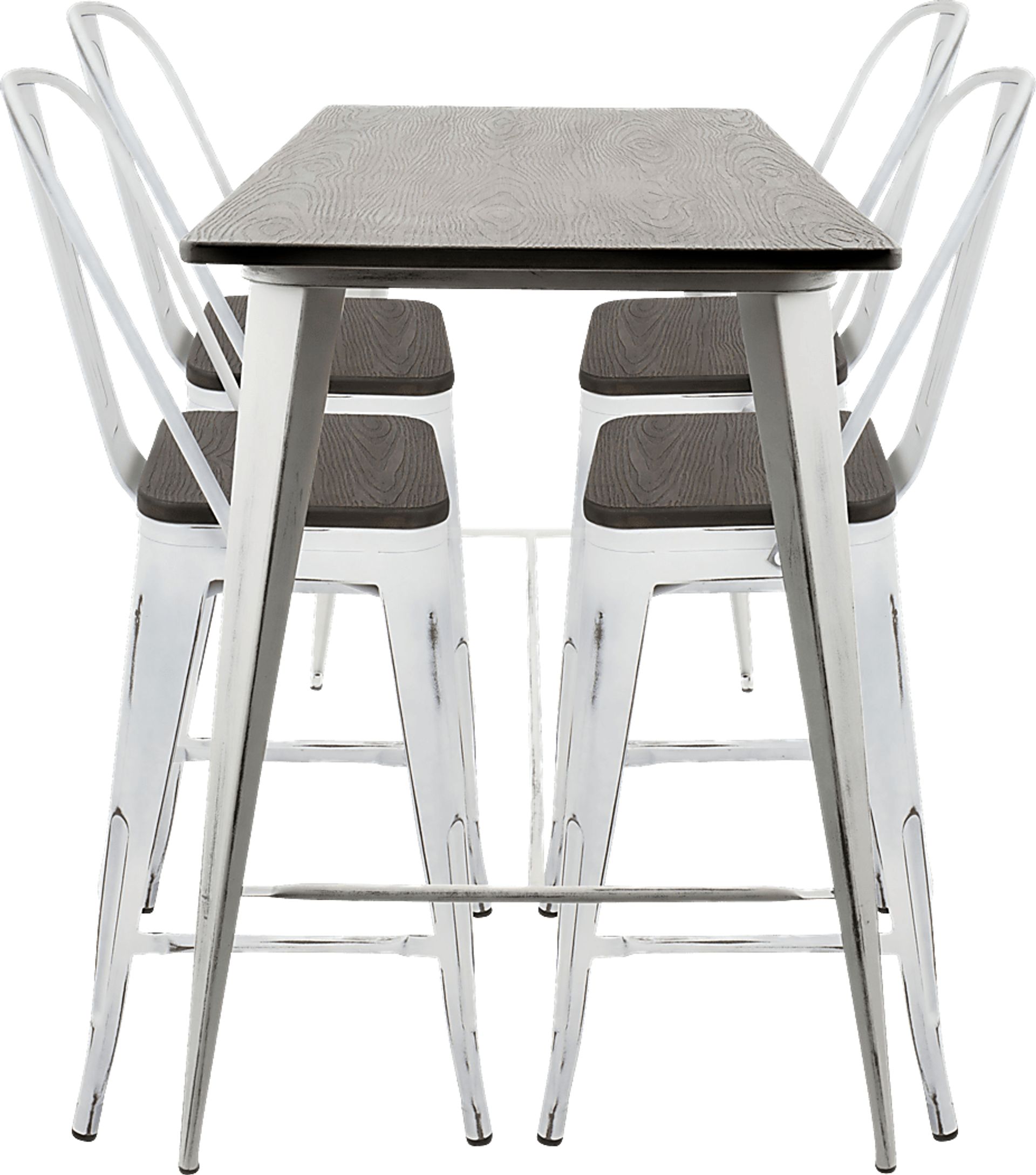 Aldersyde White High Back 5 Pc Counter Height Table Set - Image 3