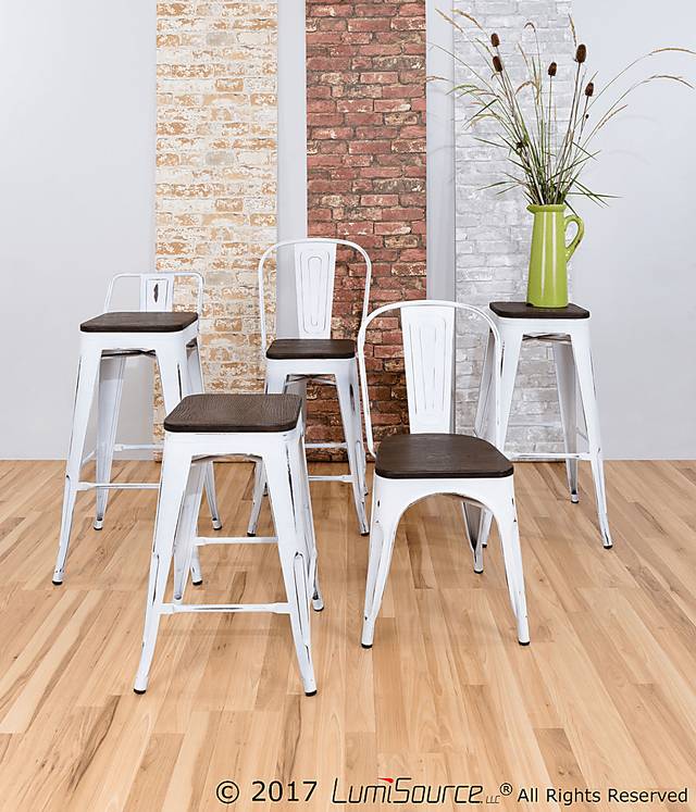 Aldersyde White High Back Counter Height Stool (Set of 2) - Thumbnail - Image 2