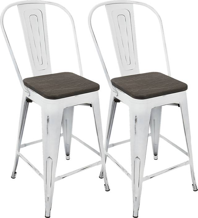 Aldersyde White High Back Counter Height Stool (Set of 2) - Thumbnail - Image 1