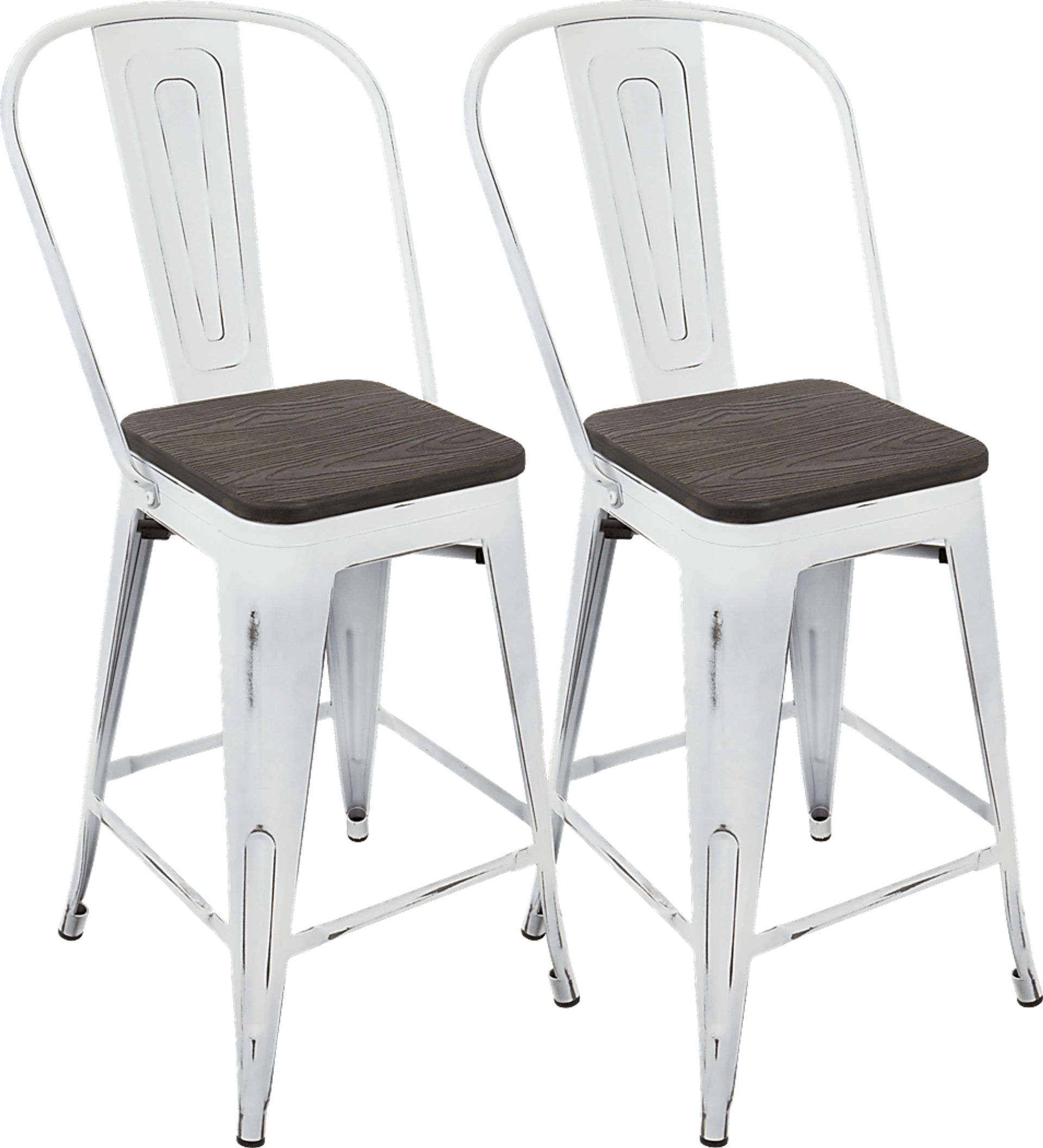 Aldersyde White High Back Counter Height Stool (Set of 2) - Image 1