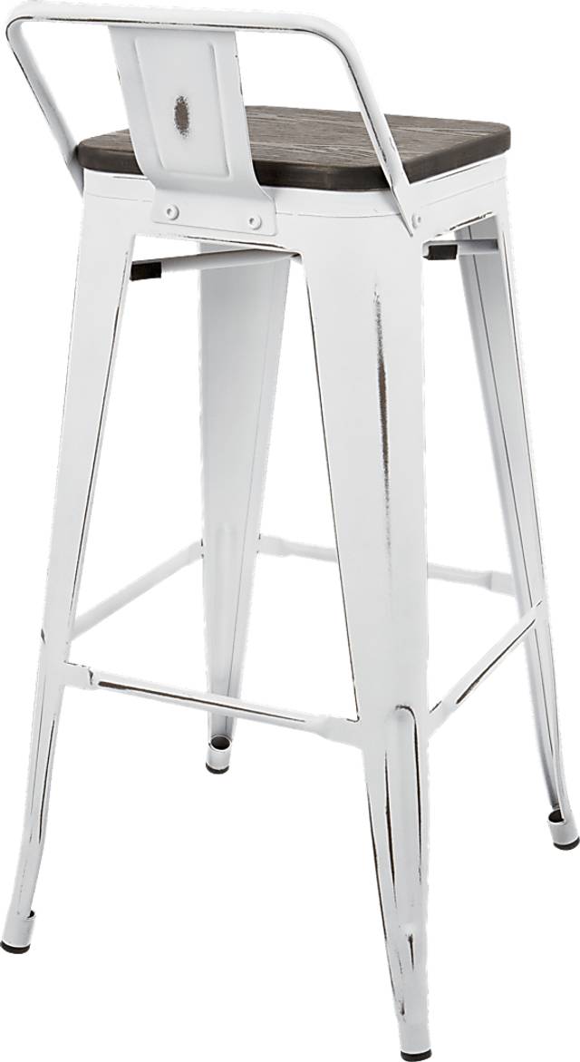 Aldersyde White Low Back Barstool (Set of 2) - Thumbnail - Image 2
