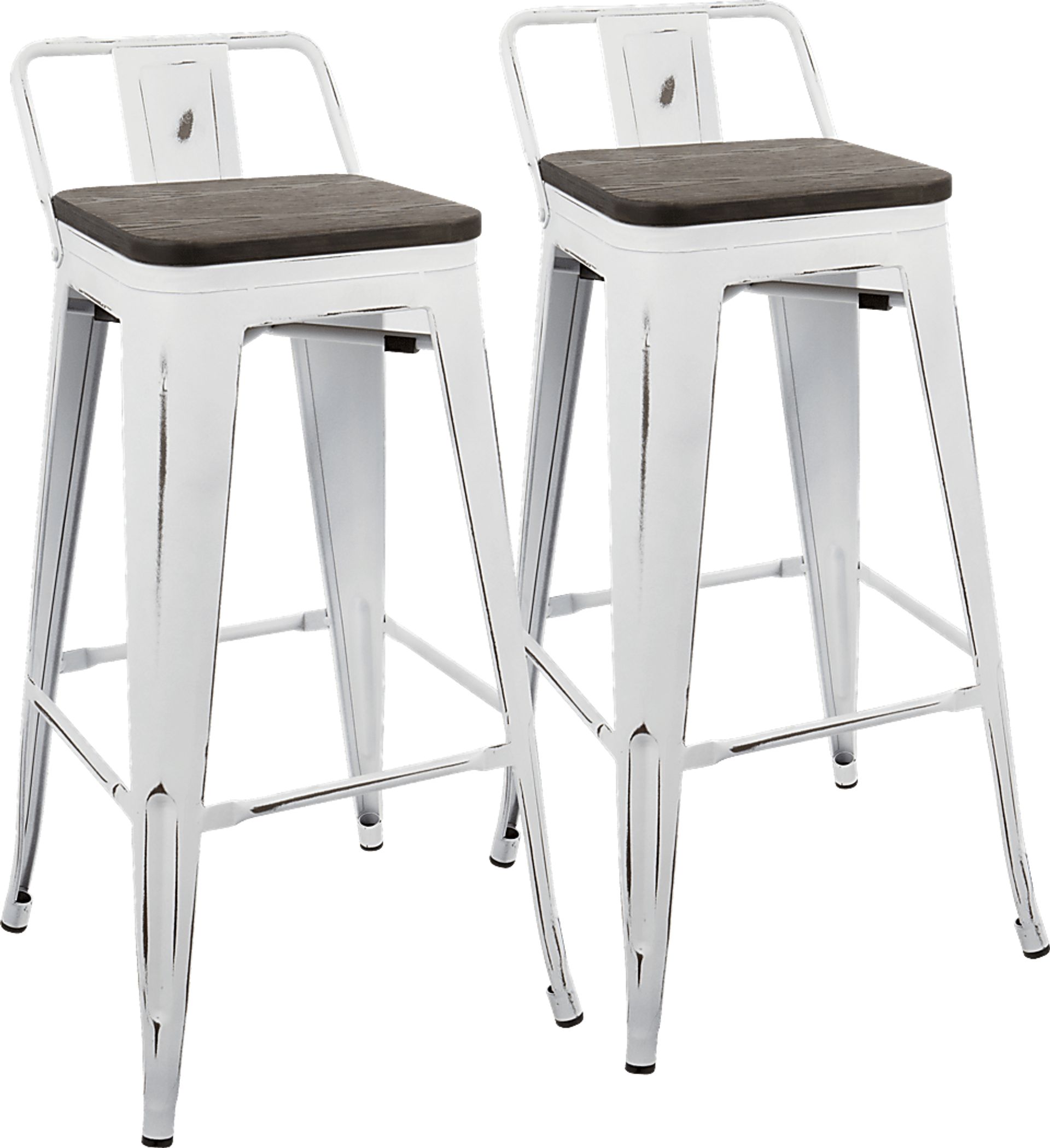Aldersyde White Low Back Barstool (Set of 2) - Image 1