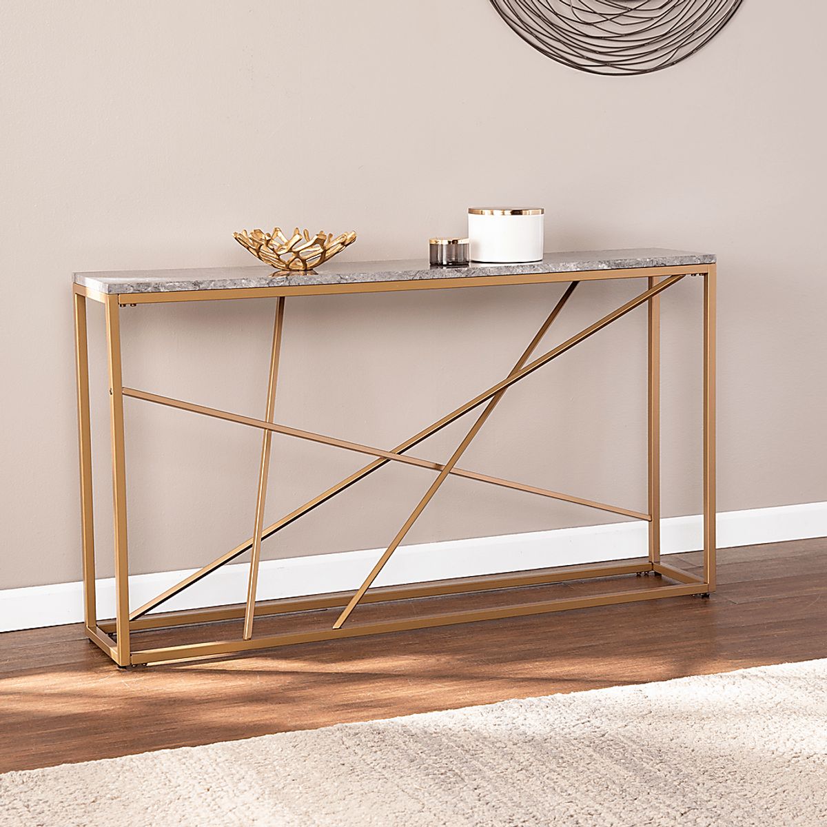 Alderton Gold Colors,Metal Console Table | Rooms to Go