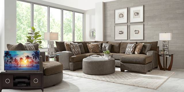 Aldie Lane Java 4 Pc Sectional Living Room Plus 65 in. TV - Thumbnail - Image 1