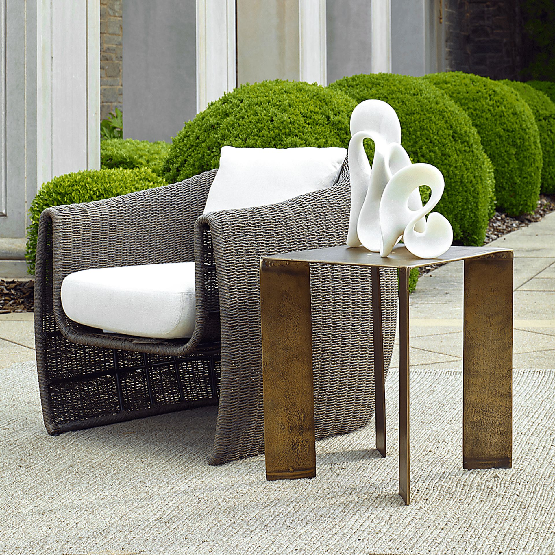 Alehi Brass Outdoor End Table - Image 2