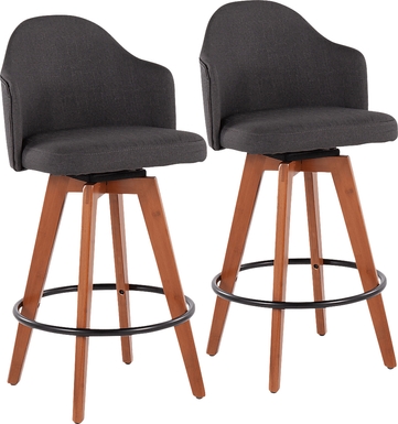 Aleiah Charcoal Counter Height Stool, Set of 2