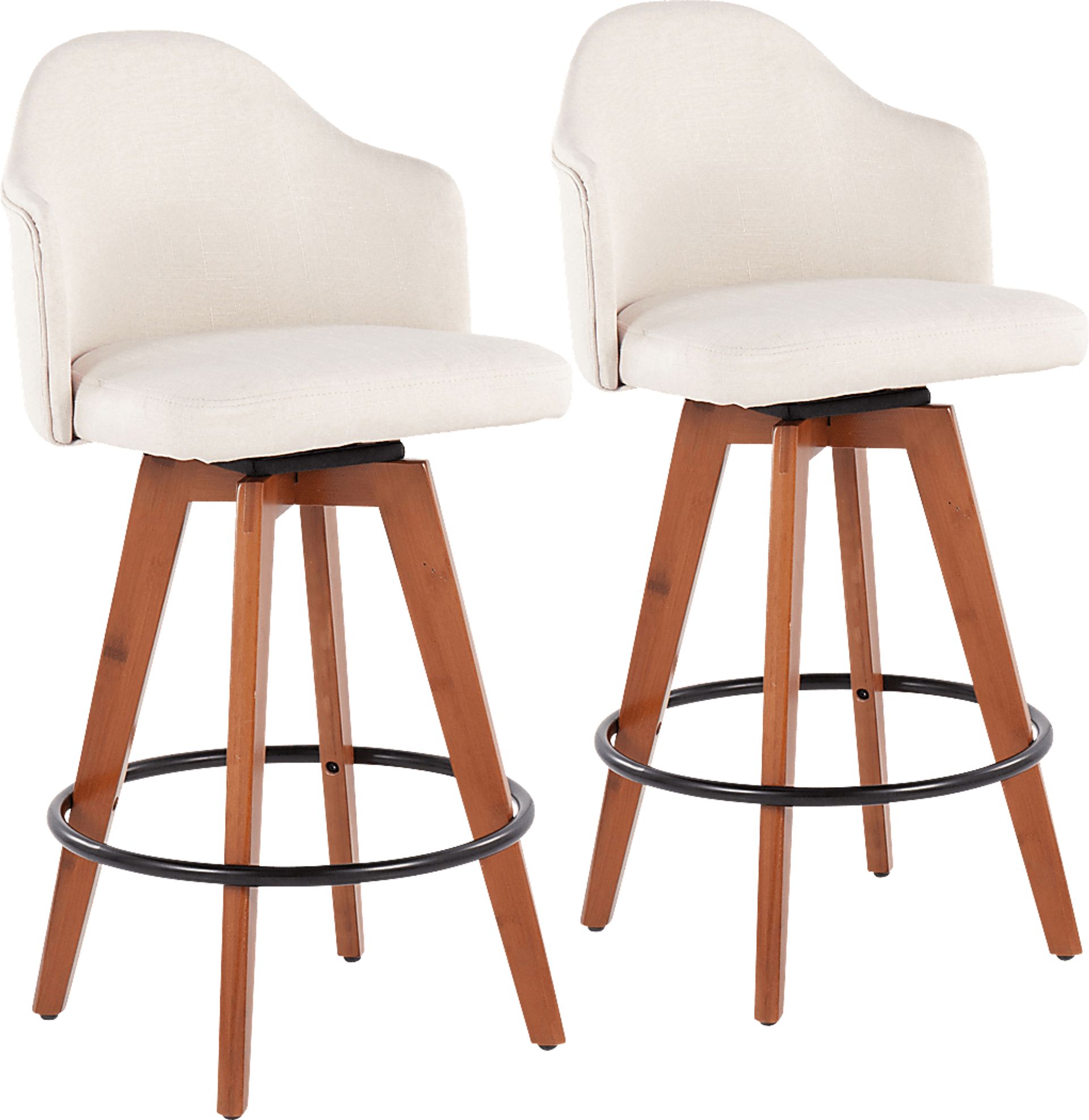 Aleiah Cream Counter Height Stool, Set of 2 - Image 1
