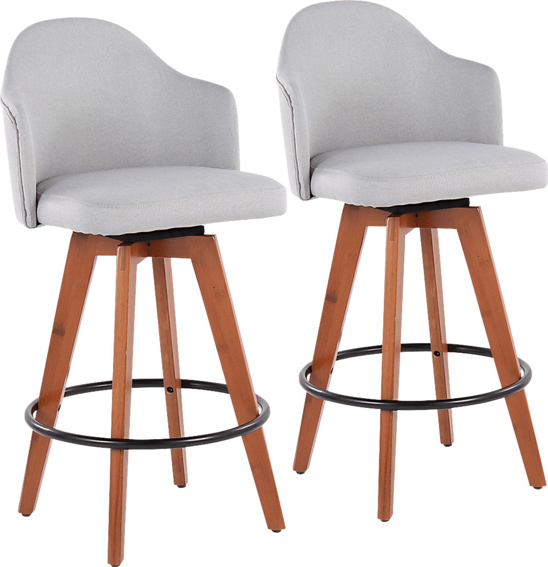 Aleiah Light Gray Counter Height Stool, Set of 2 - Image 1