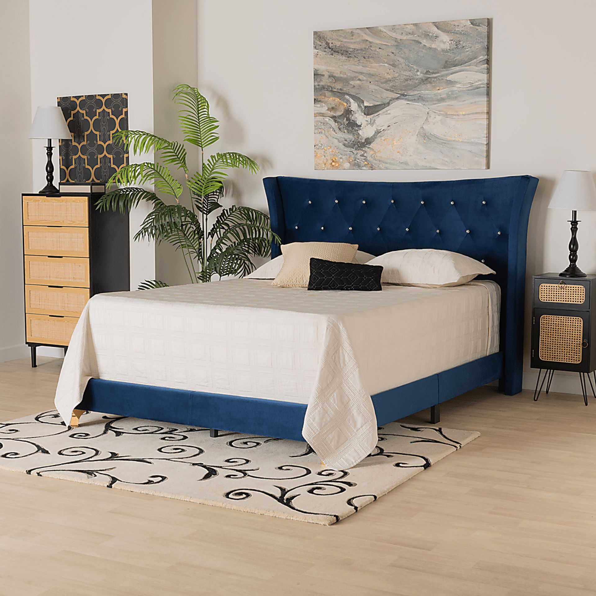 Aleida Blue Queen Bed - Image 2