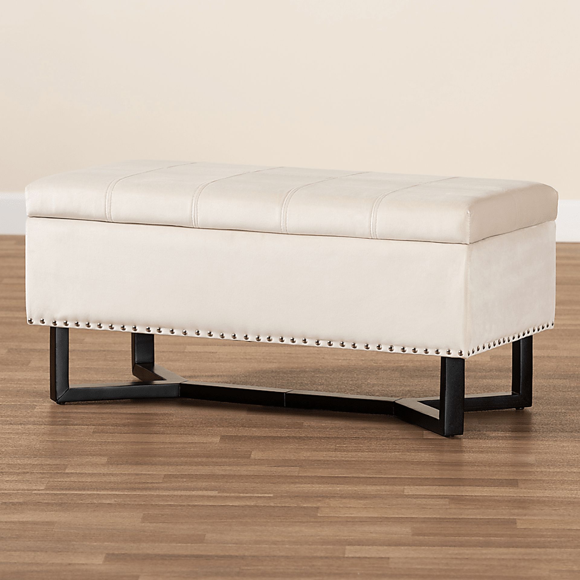 Alema Beige Storage Ottoman - Image 8