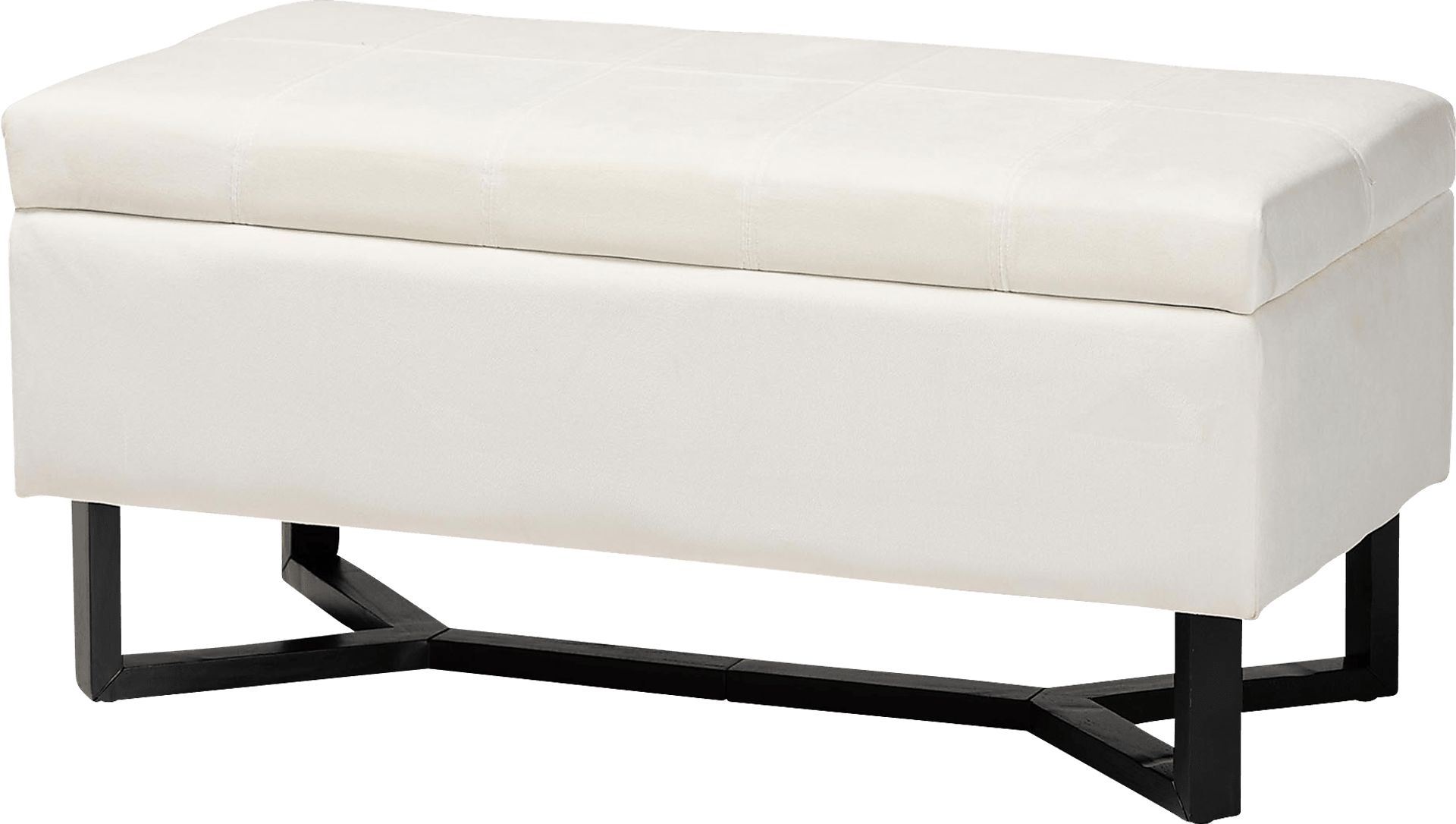 Alema Beige Storage Ottoman - Image 1