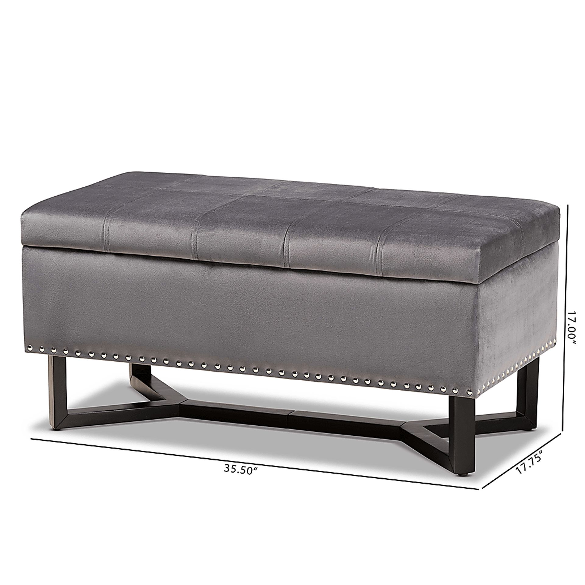 Alema Gray Storage Ottoman - Image 11