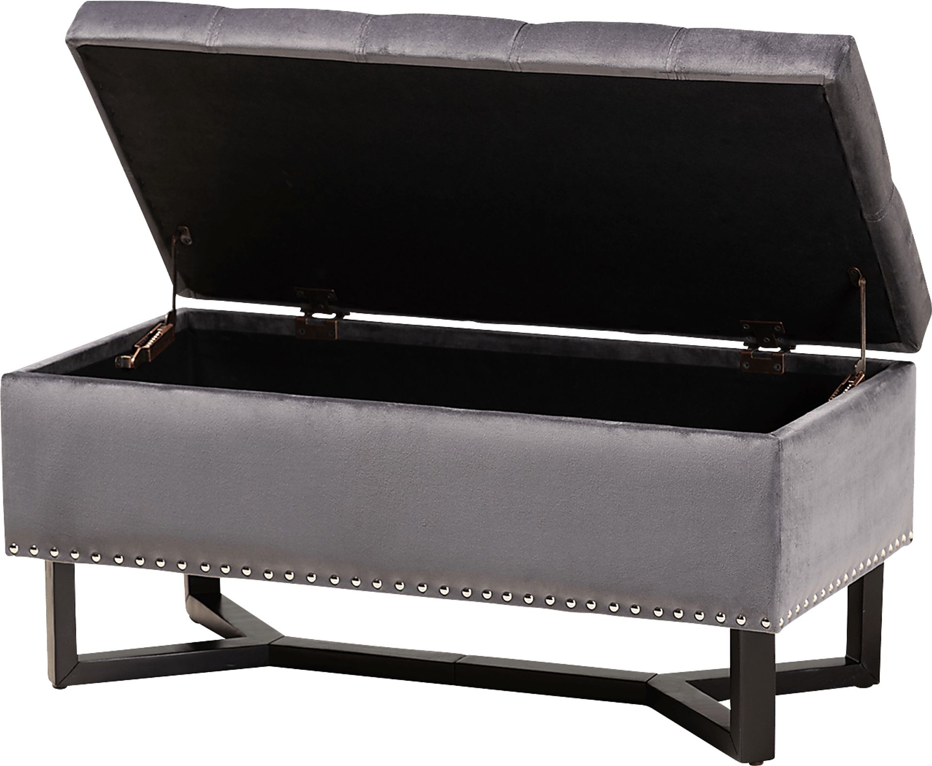 Alema Gray Storage Ottoman - Image 2