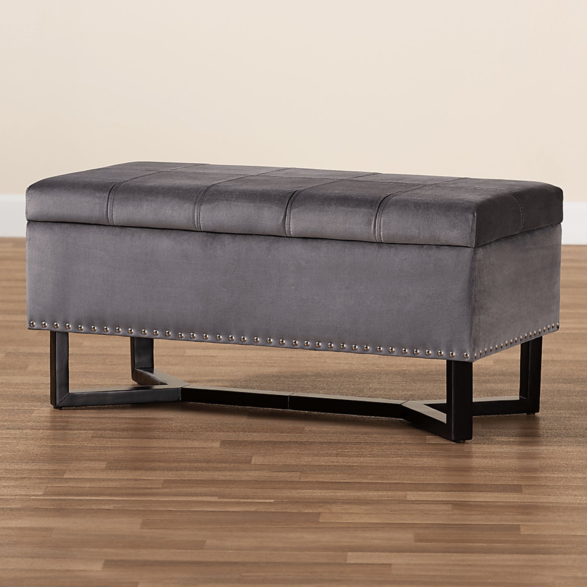 Alema Gray Storage Ottoman - Image 8