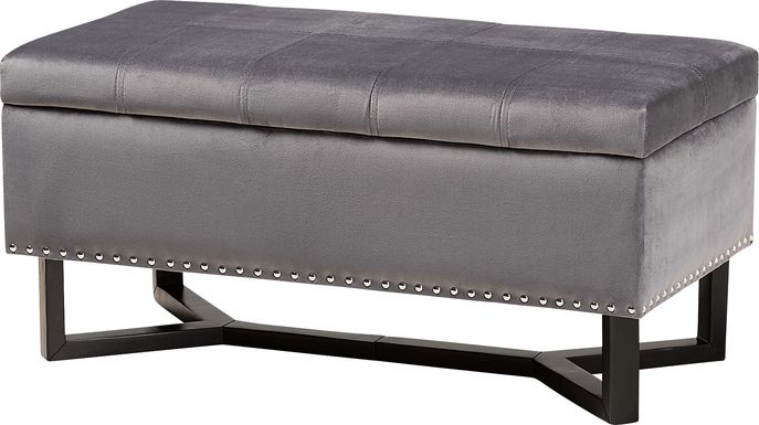 Alema Gray Storage Ottoman