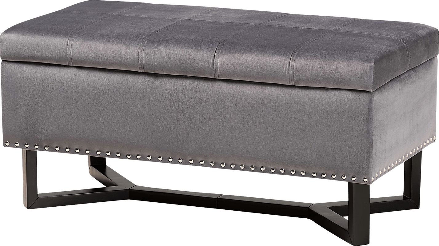 Alema Gray Storage Ottoman
