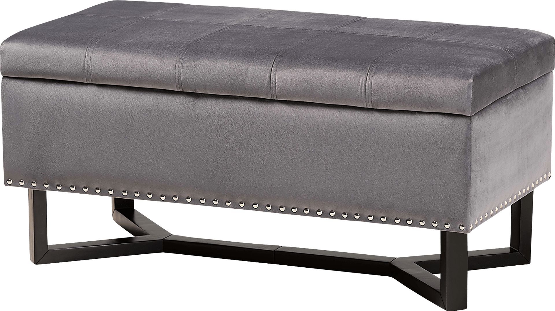 Alema Gray Storage Ottoman - Image 1